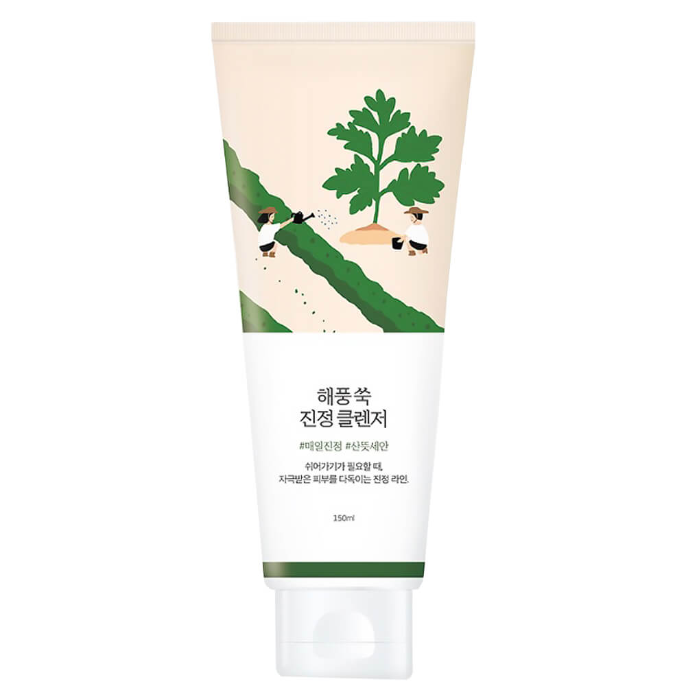 Успокаивающая пенка для умывания с полынью Round Lab Mugwort Calming Cleanser, 150 мл